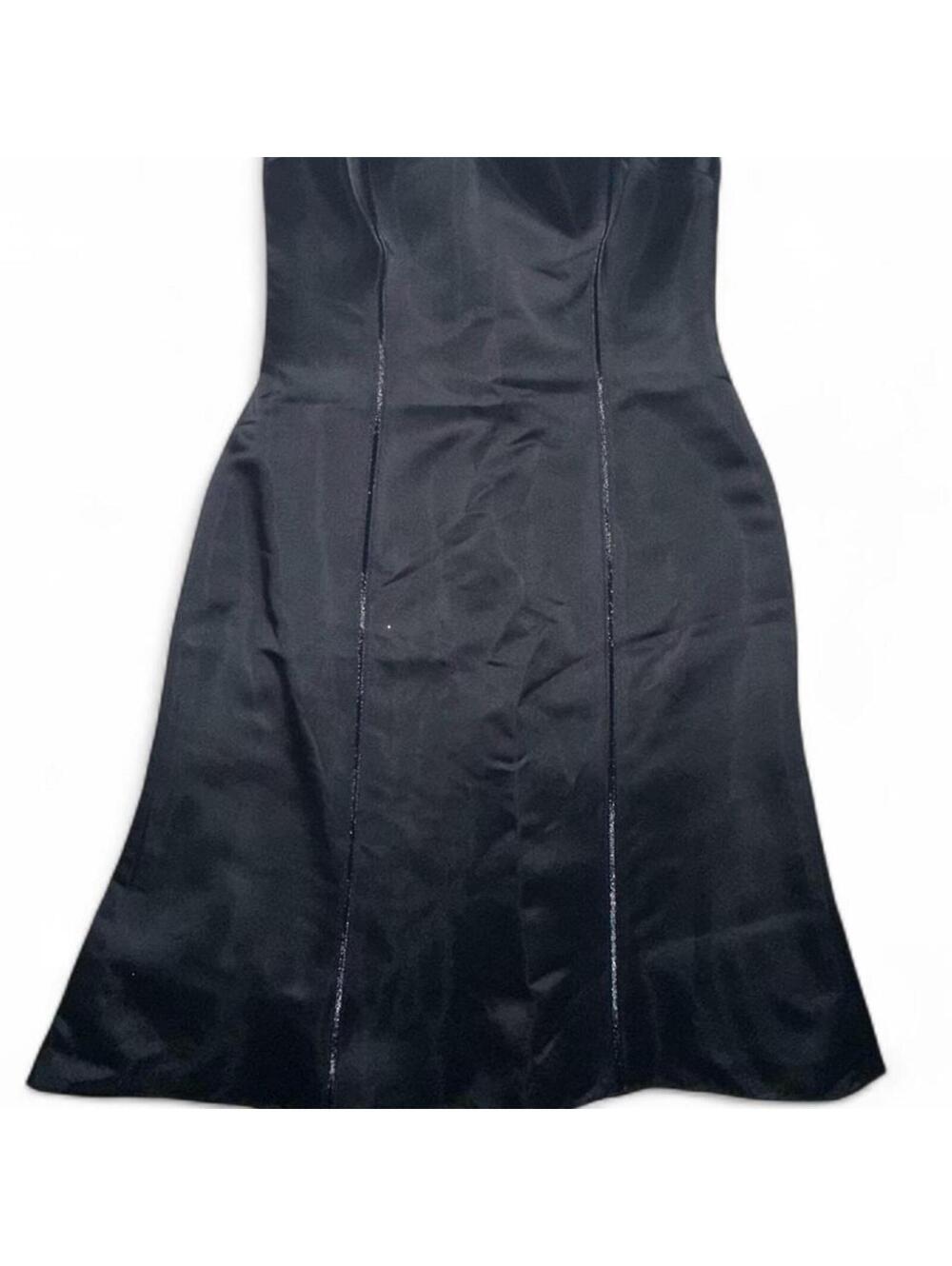 Ann Taylor Petite Strapless Black Satin Mini Dress – Size 4P
